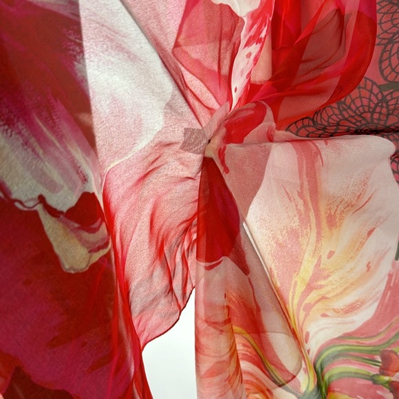 PARAH SWIM COVER UP TROPICAL SZ S NWOT COLORFUL WITH BELT FREE FLOWING WITH ARMS - Picture 6 of 9